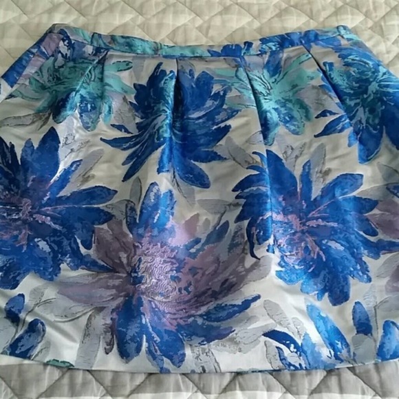 NWTNEW WITH TAGS KIIND METALLIC‎ FLORAL SKIRT BUBBLE SKATER SZ 14 - Picture 7 of 12